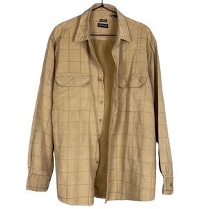 Sueded plaid tan shacket